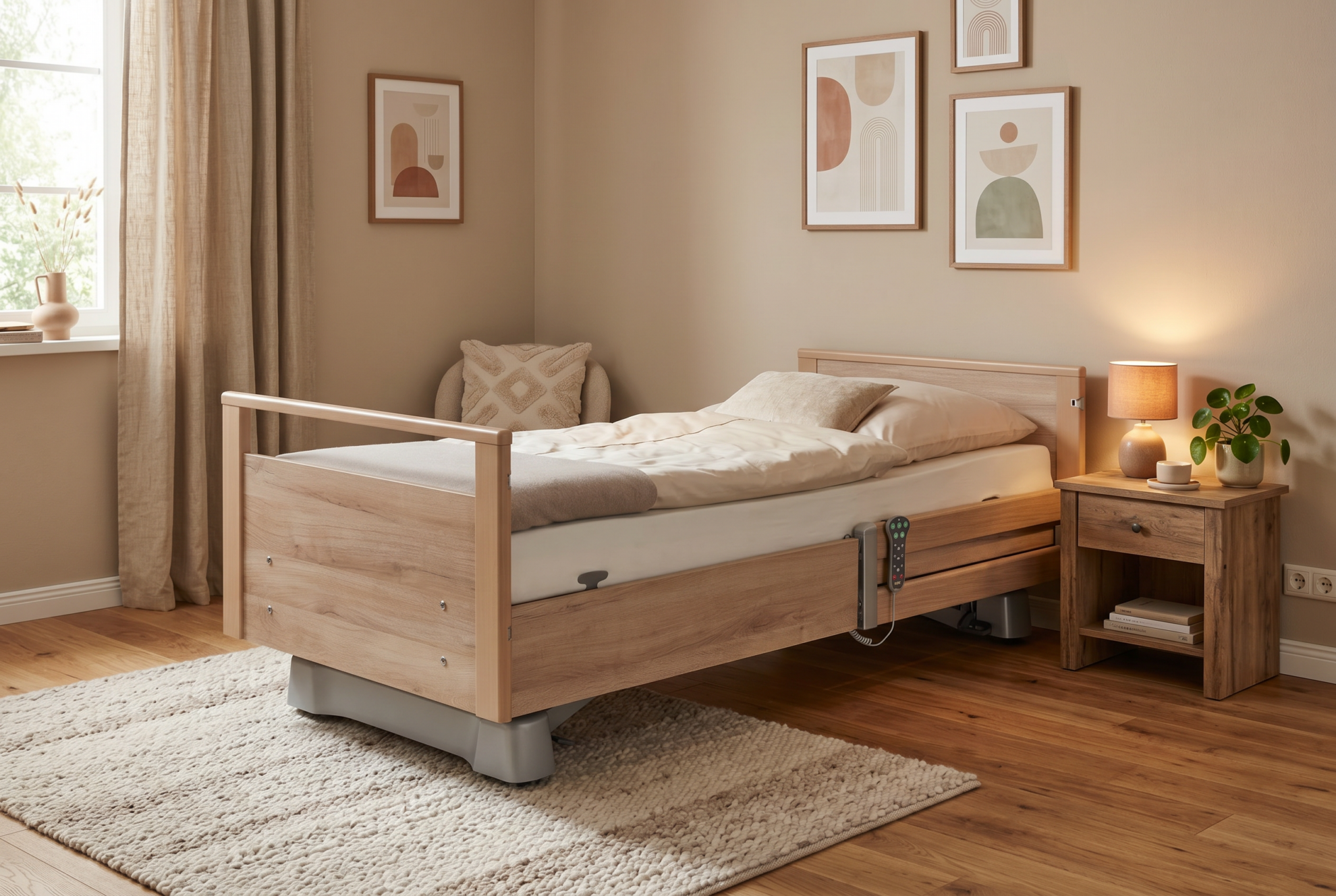 Firefly Plaats het bed uit de referentie afbeelding in een gezellige warme slaapkamer Behou 52288